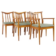 Vintage Blowing Rock Mid Century Walnut Dining Chairs, Set of 6