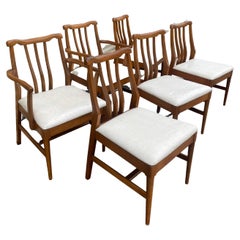 Blowing Rock Midcentury Walnut Dining Chairs, Set of 6