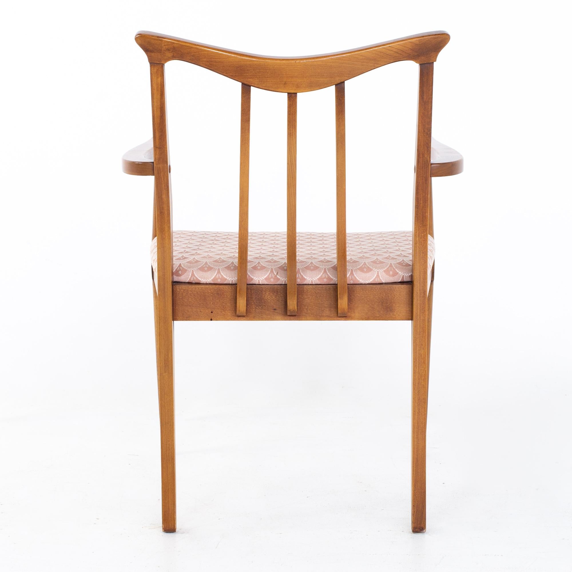 Blowing Rock Mid Century Walnut Dining Chairs, Set of 8 3