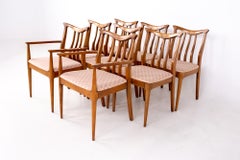 Blowing Rock Mid Century Walnut Dining Chairs, Set of 8