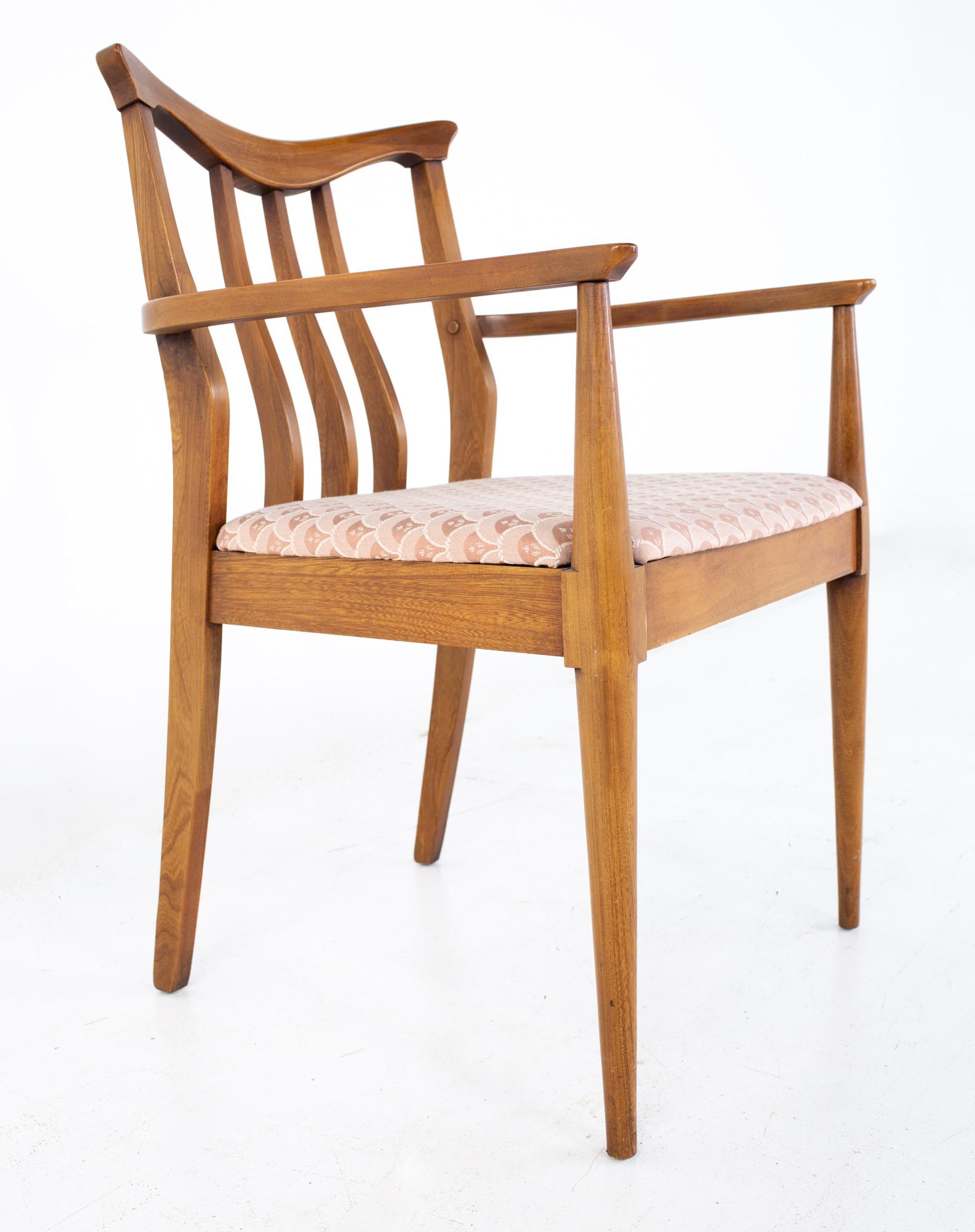 Late 20th Century Blowing Rock Mid Century Walnut Dining Chairs, Set of 8