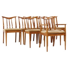 Blowing Rock Mid Century Walnut Side Dining Chairs, Set of 6