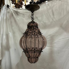Blown Amethyst Glass Lantern