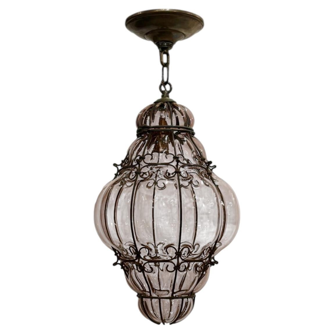 Blown Amethyst Glass Lantern