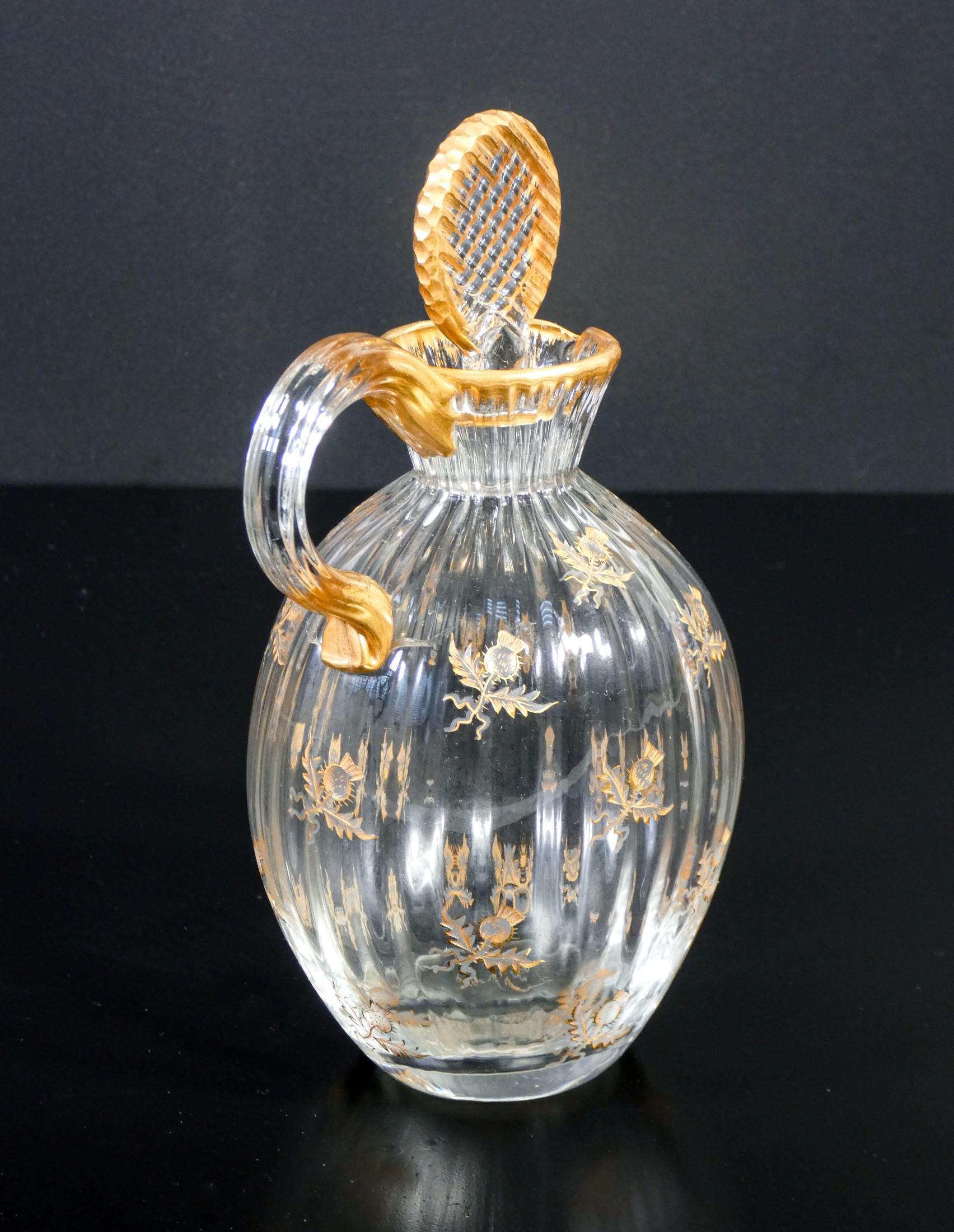 Late 19th Century Blown and Engraved Glass Pourer, Daum Nancy, from the 'Service Ducal', 1891
