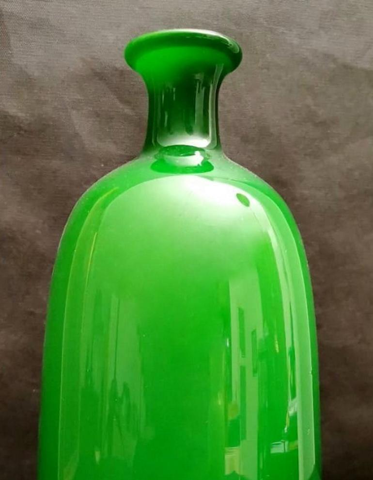 Modern Murano Glass Italian Blown and Jacketed Vase, 1980s