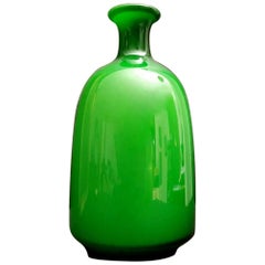 Murano Glass Italian Blown and Jacketed Vase, 1980s