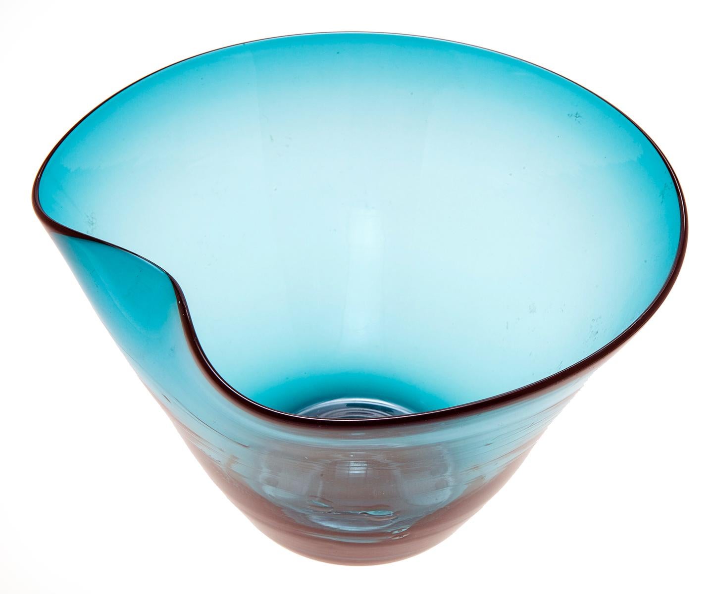 Delightful & colorful aqua bowl with a quirky 