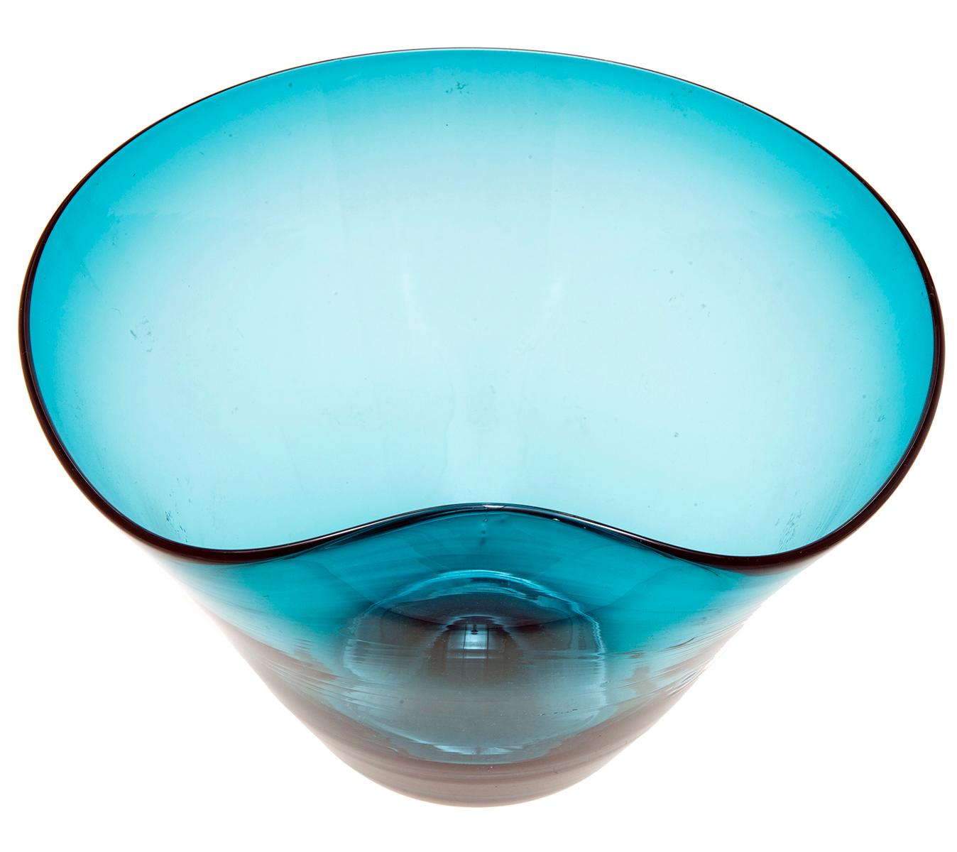 20th Century Blown Aqua Glass Bowl For Sale