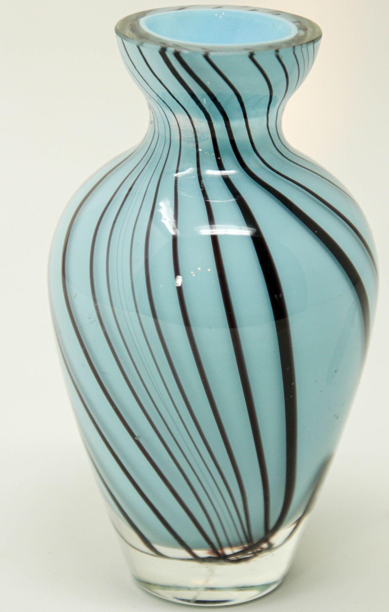Murano Art Glass Blue Glass Perfume Bottle with Stopper Italy 1960s 5