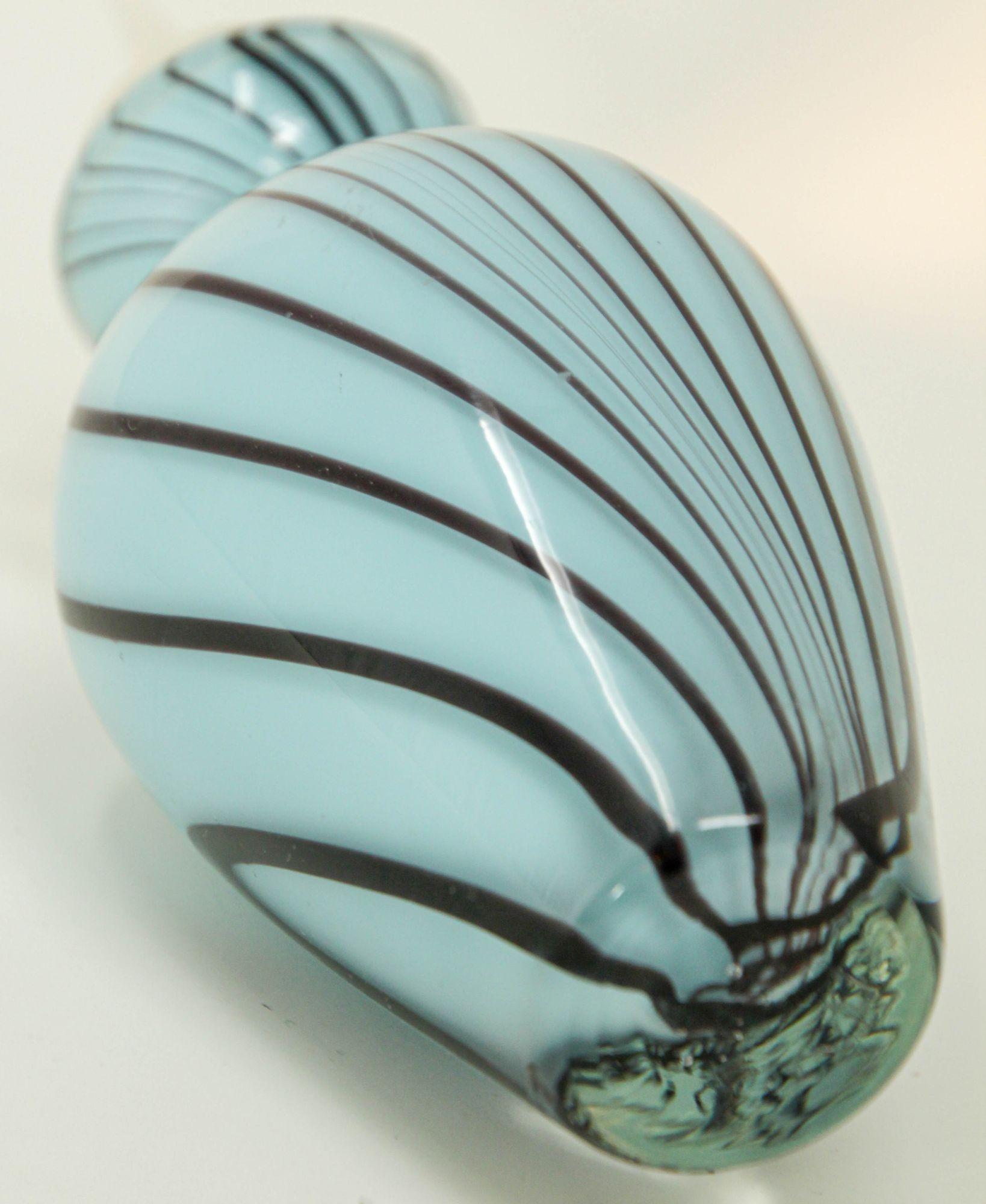 Murano Art Glass Blue Glass Perfume Bottle with Stopper Italy 1960s For Sale 6
