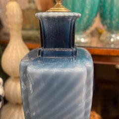 Blown Blue Glass Table Lamp