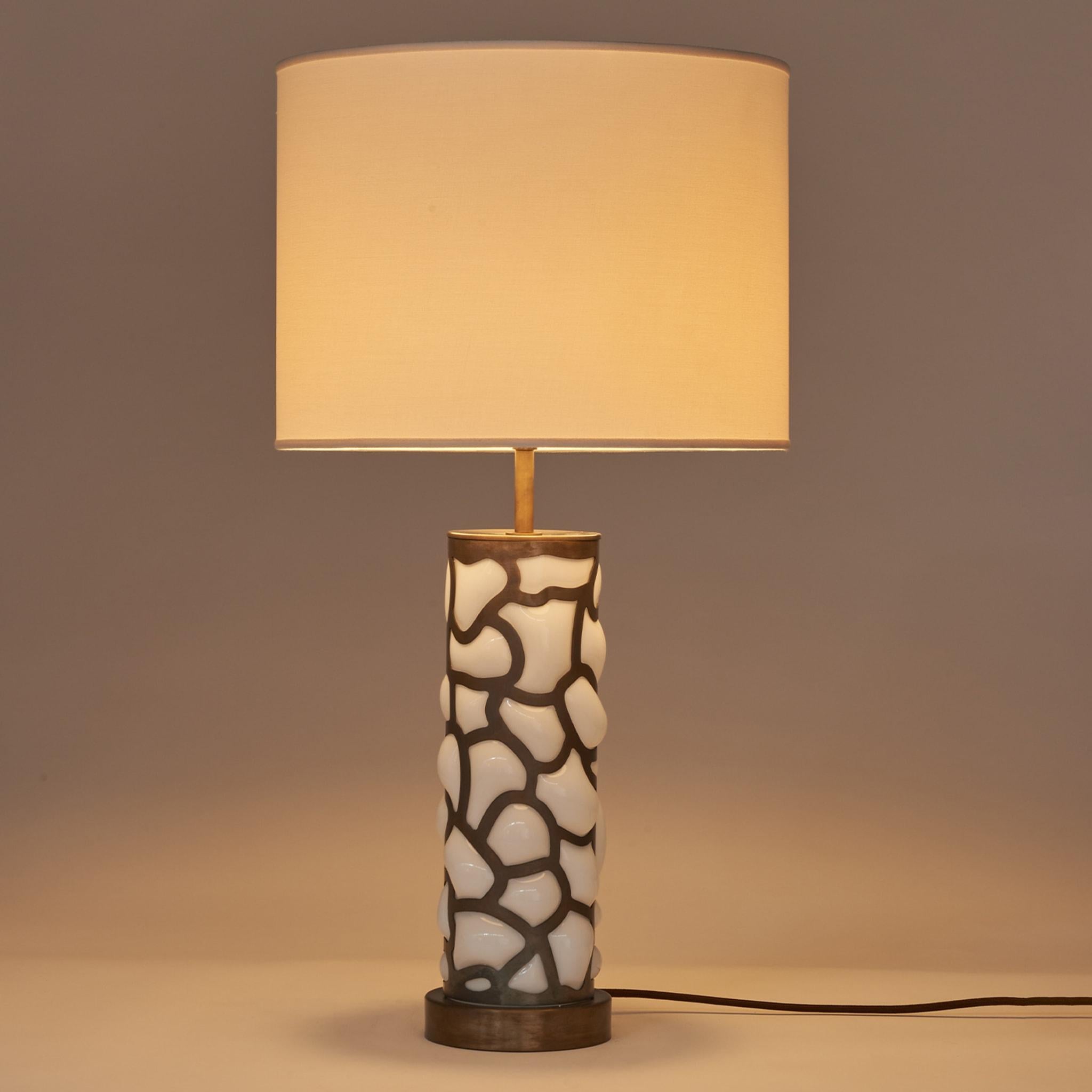 italien Lampe de table en verre soufflé de Murano en vente