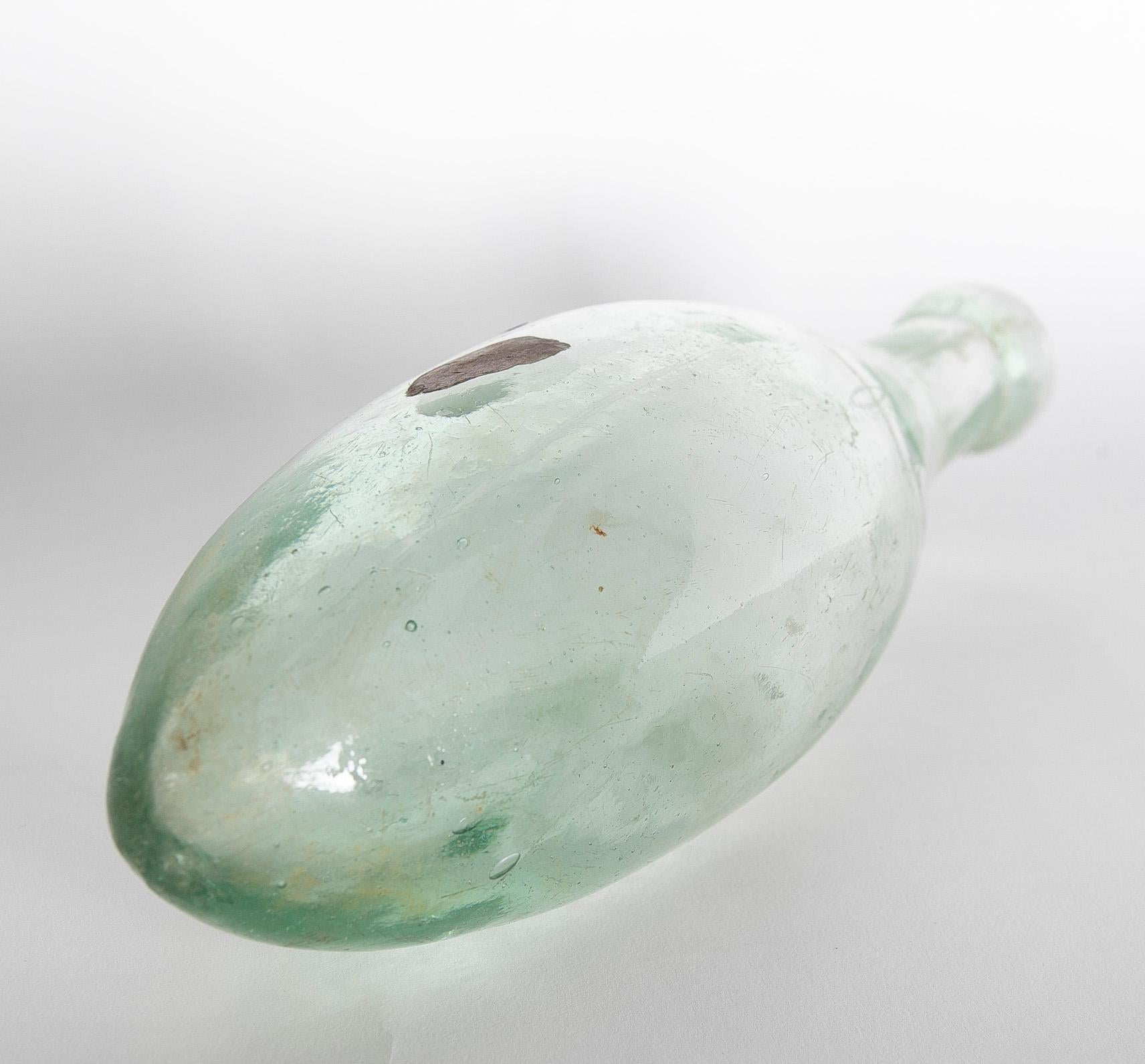 Blown Crystal Bottle with Elongated Shape For Sale 4