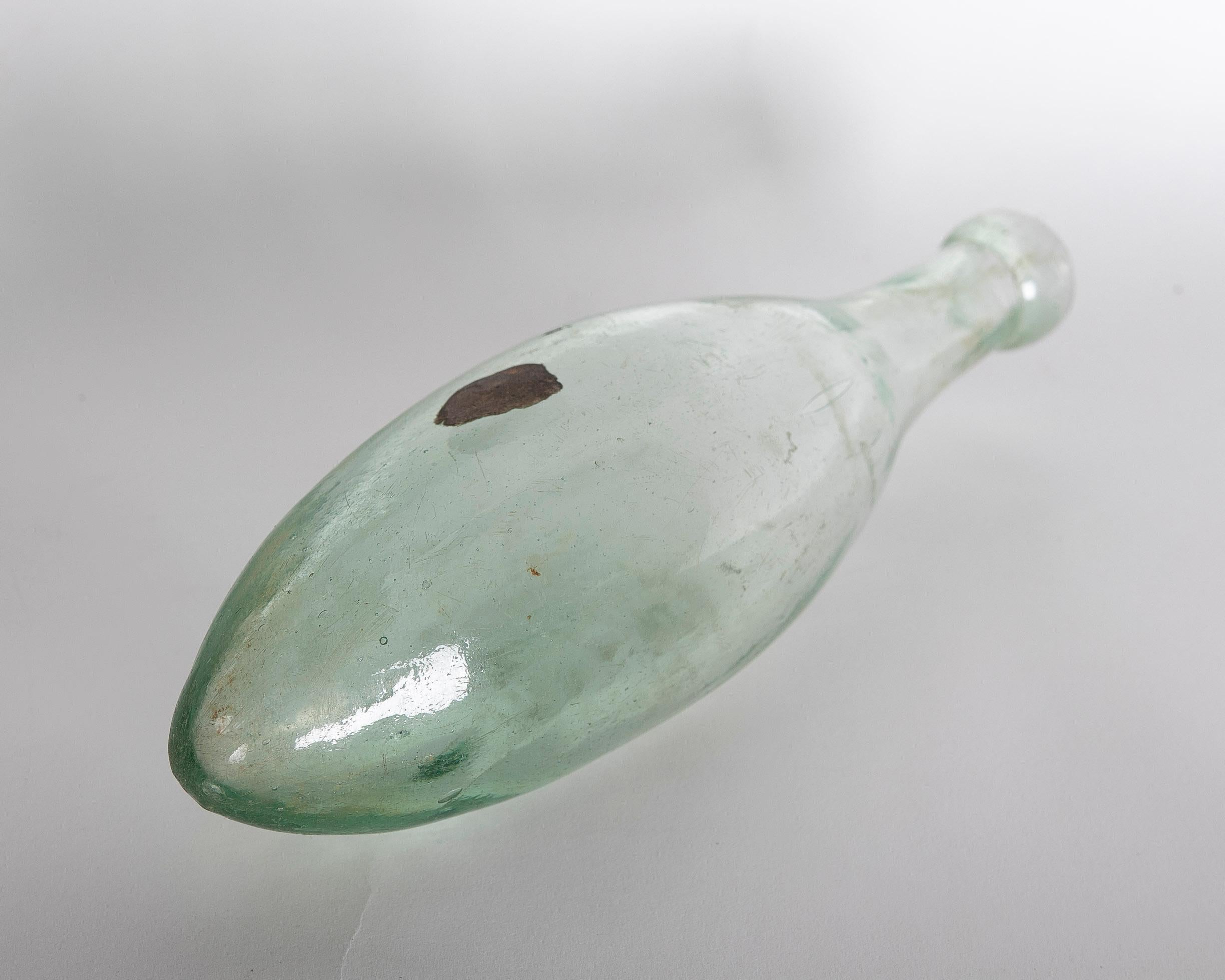 Blown Crystal Bottle with Elongated Shape For Sale 3