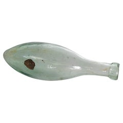 Vintage Blown Crystal Bottle with Elongated Shape