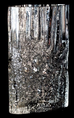 Blown Crystal Transparent Vase, Italy, 1970s