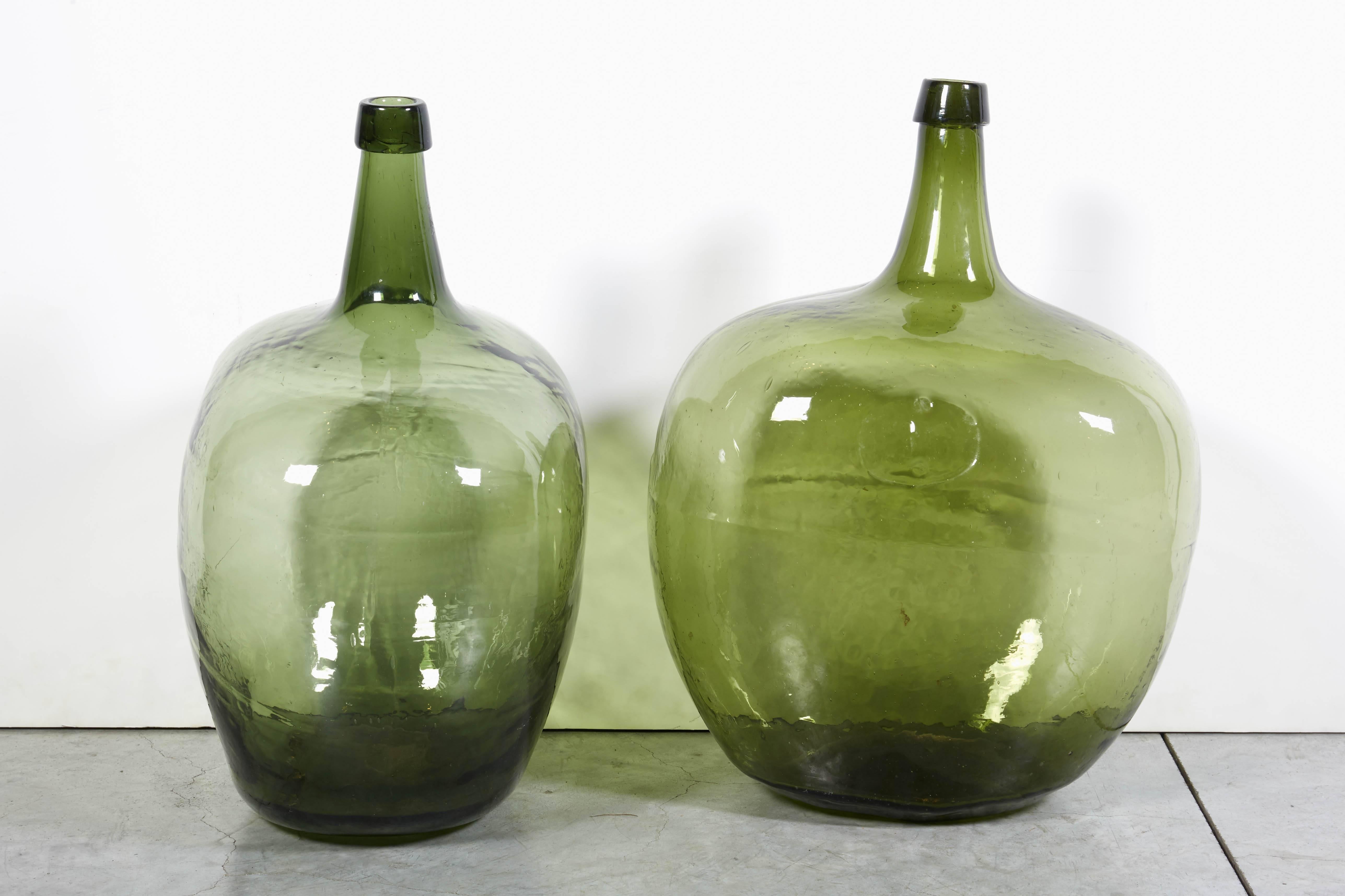 Blown Glass 19th Century Demijohns In Excellent Condition In New York, NY