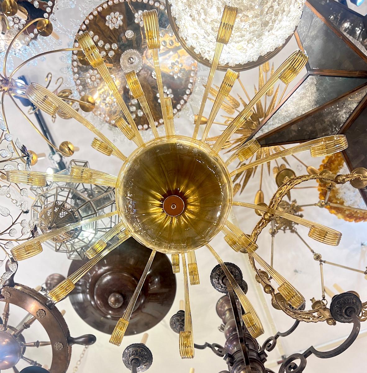 lampadario in vetro soffiato