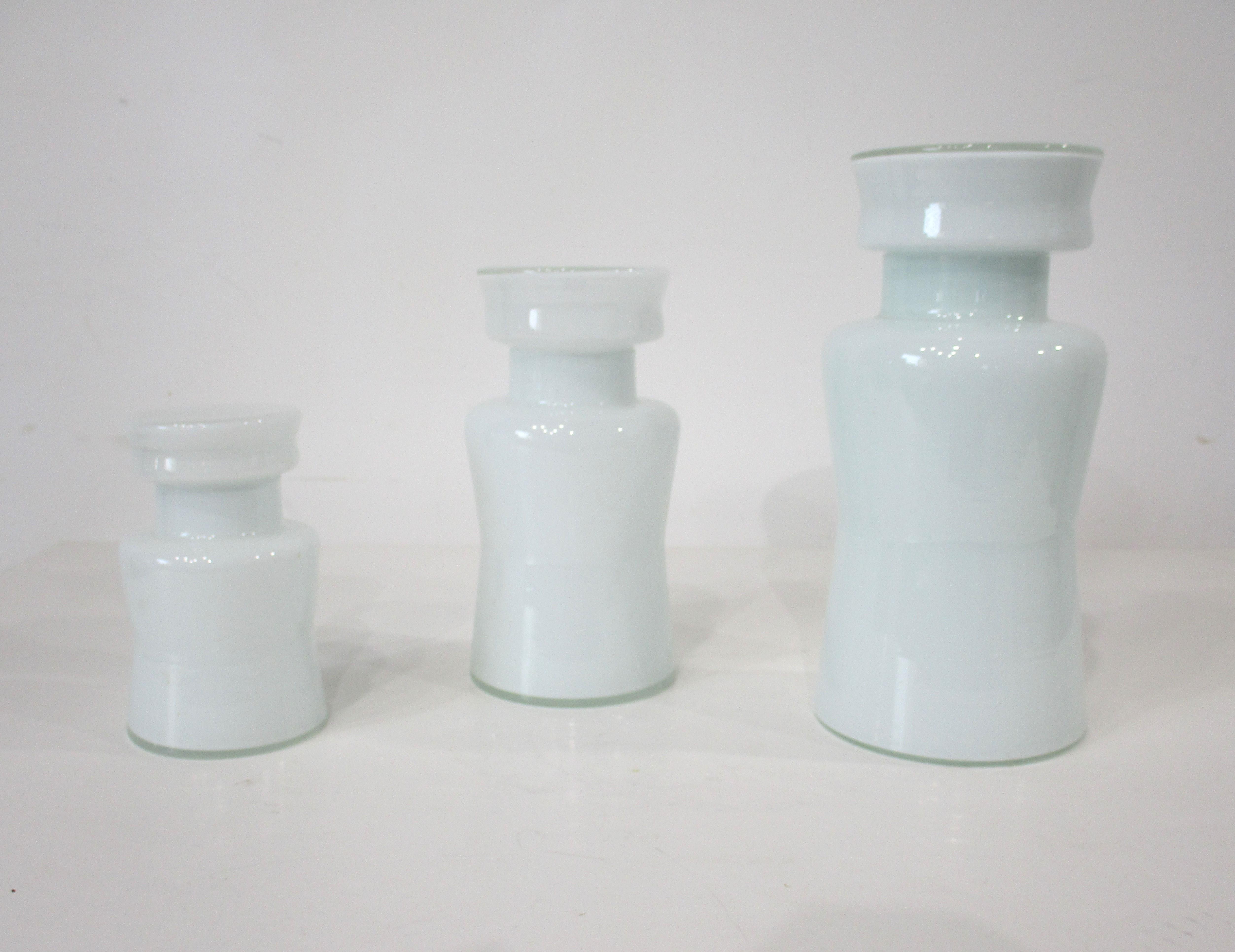 Blown Glass Bottles with Stoppers Attub: Jacob Bang for Kastrup Denmark For Sale 3