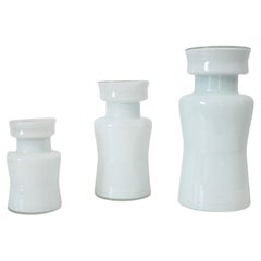Retro Blown Glass Bottles with Stoppers Attub: Jacob Bang for Kastrup Denmark