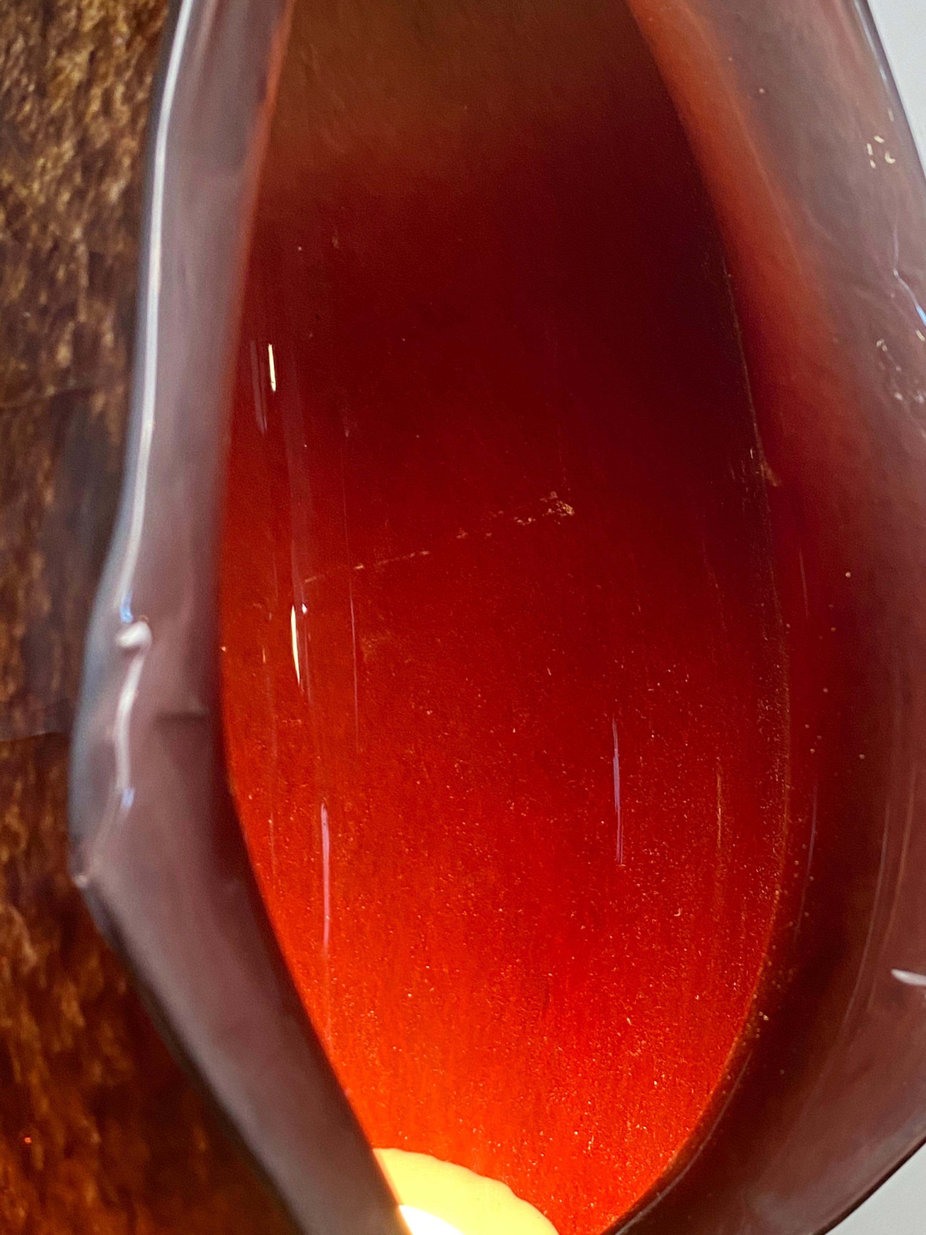 Pendelleuchte aus mundgeblasenem Glas in Braun-Orange, 21. Jahrhundert von Mattia Biagi (21. Jahrhundert und zeitgenössisch) im Angebot