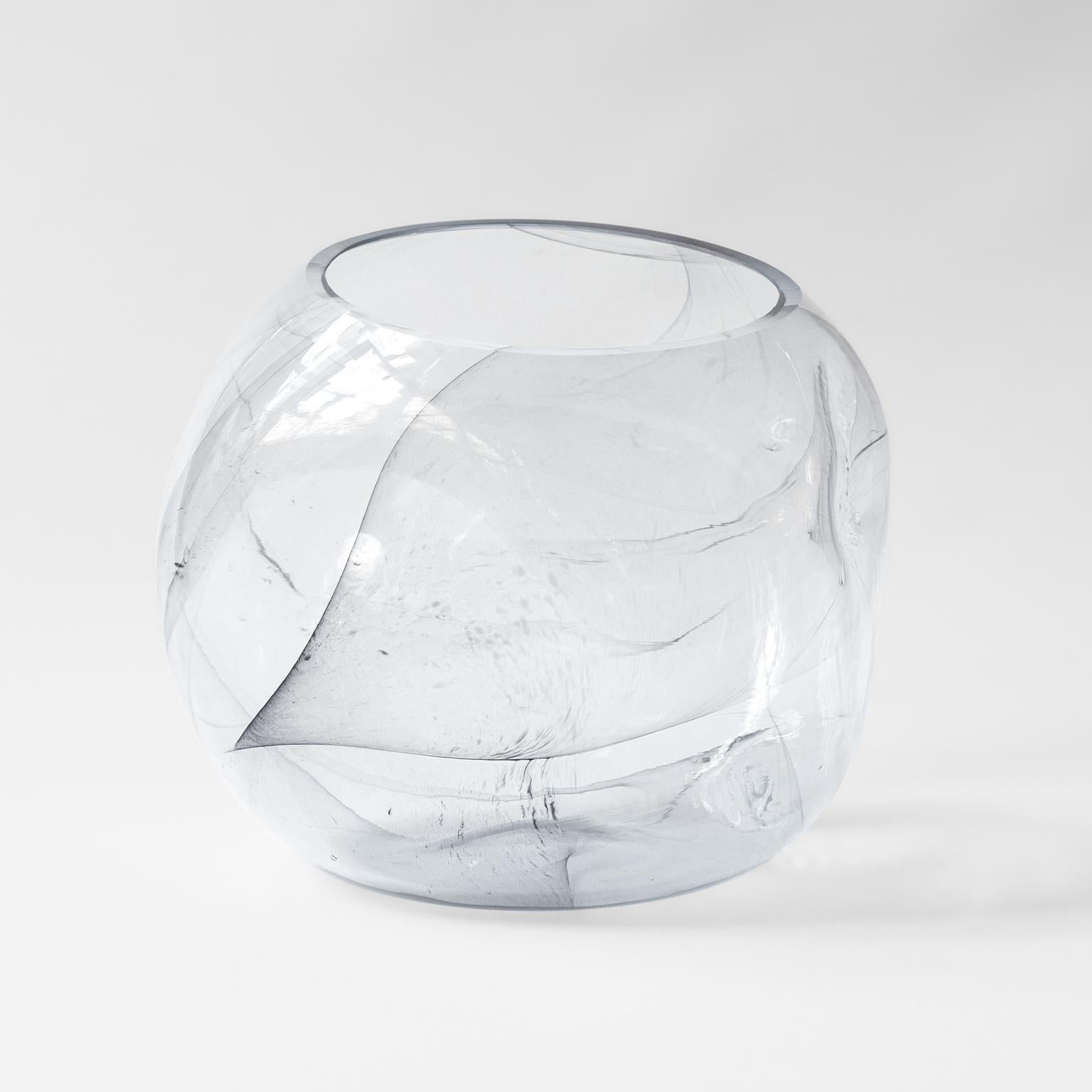 Hand-Crafted Blown Glass Bubble Vase