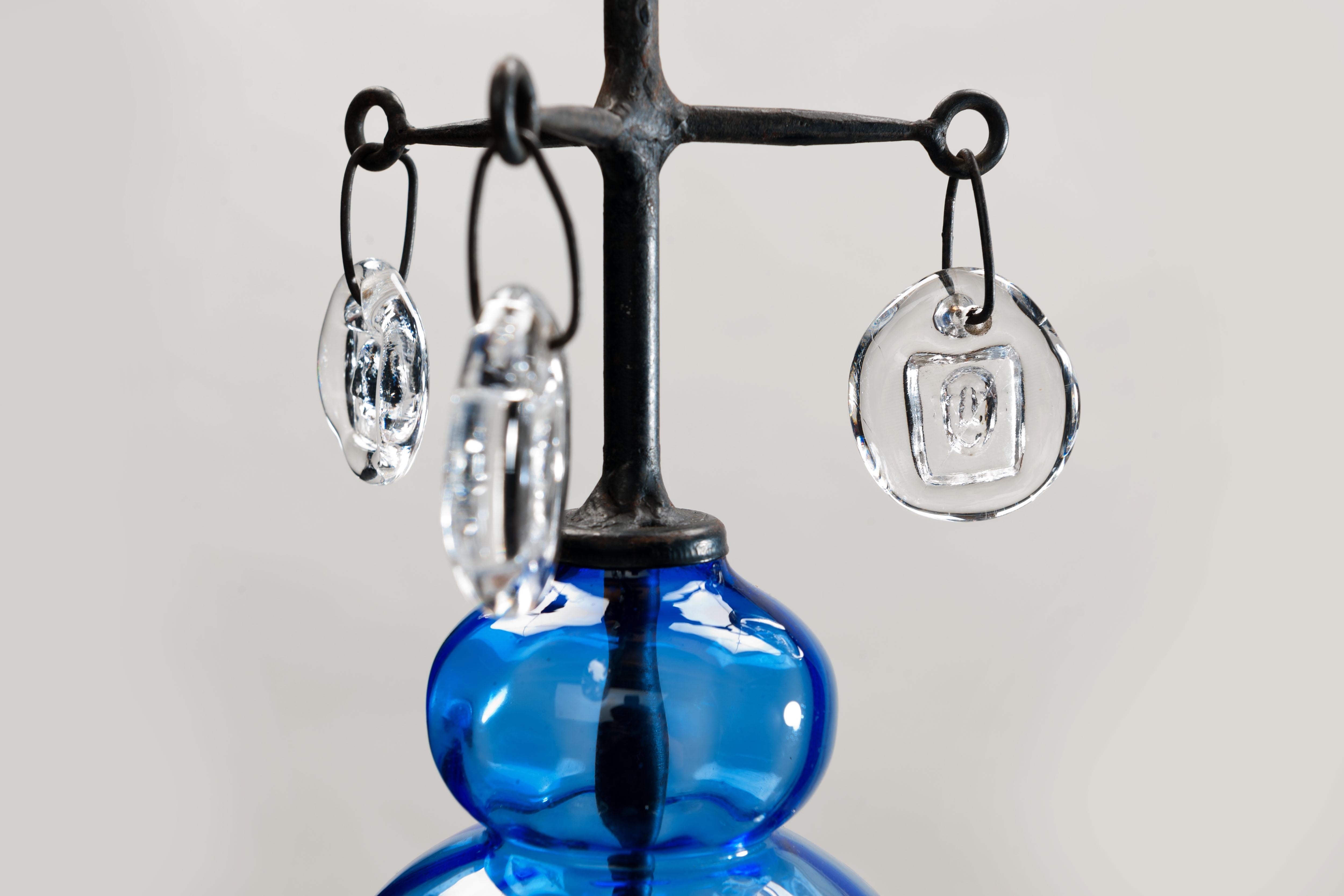 Mid-20th Century Blown Glass Chandelier by Erik Hoglund, Kosta Boda Sweden