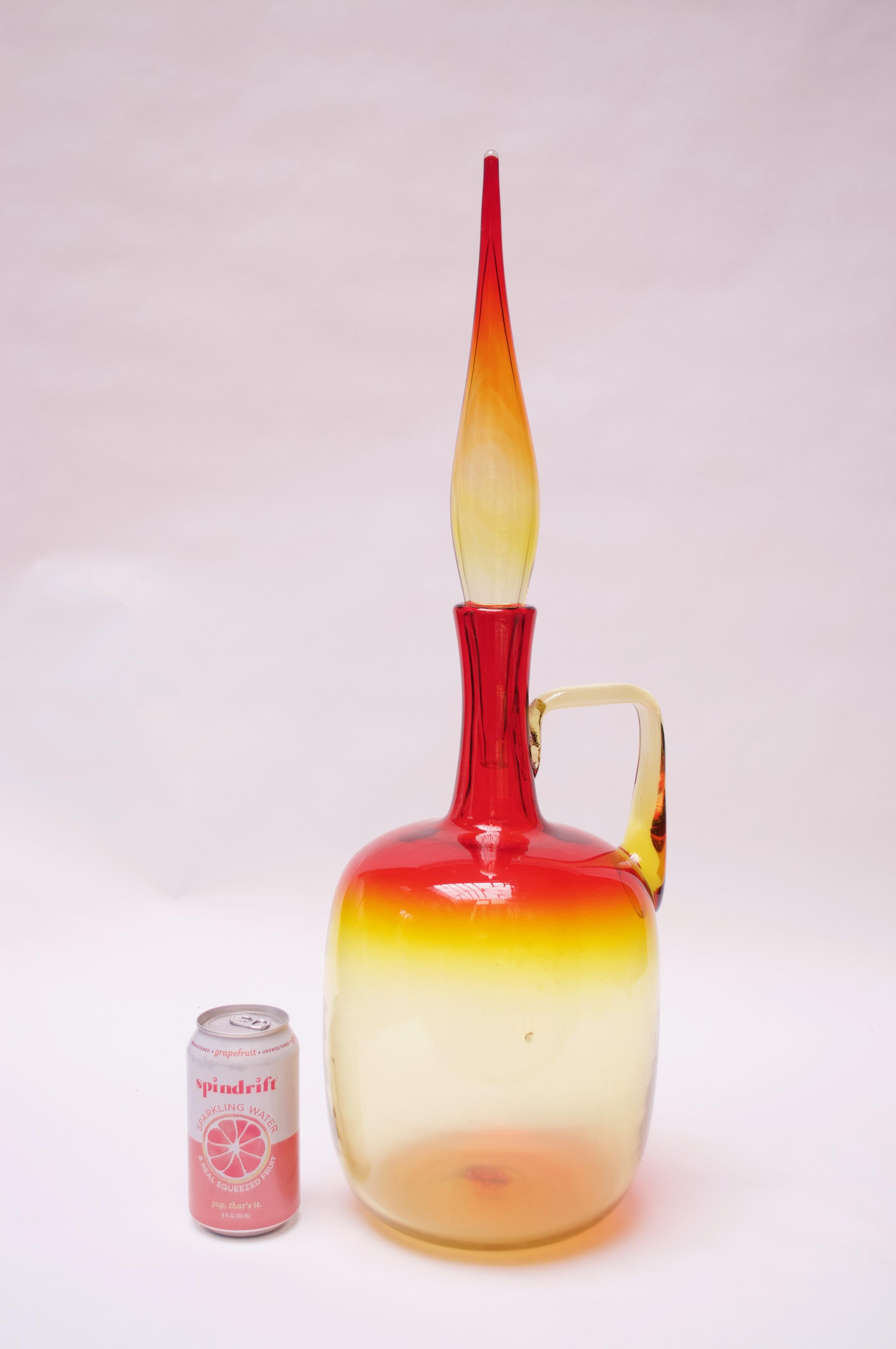Mid-20th Century Blown Glass Decanter with 