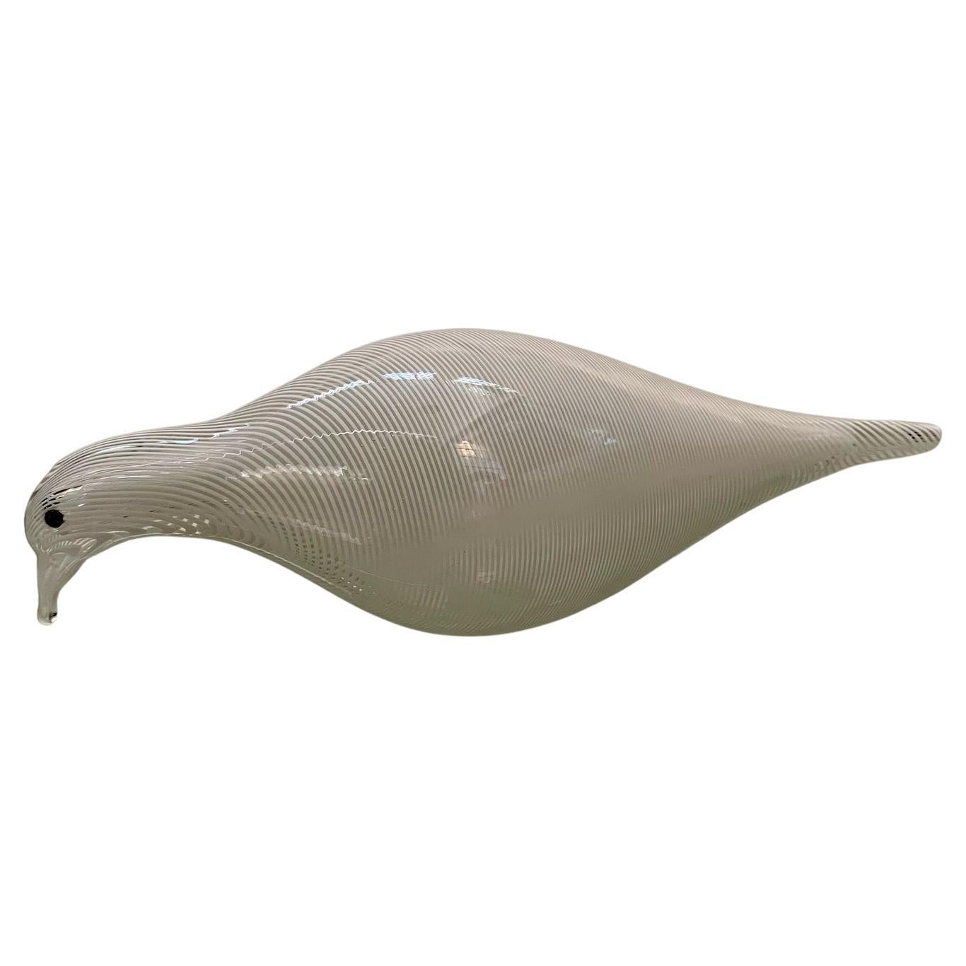 Blown glass dove with filigree decoration by Tapio Wirkkala for Venini, 60s