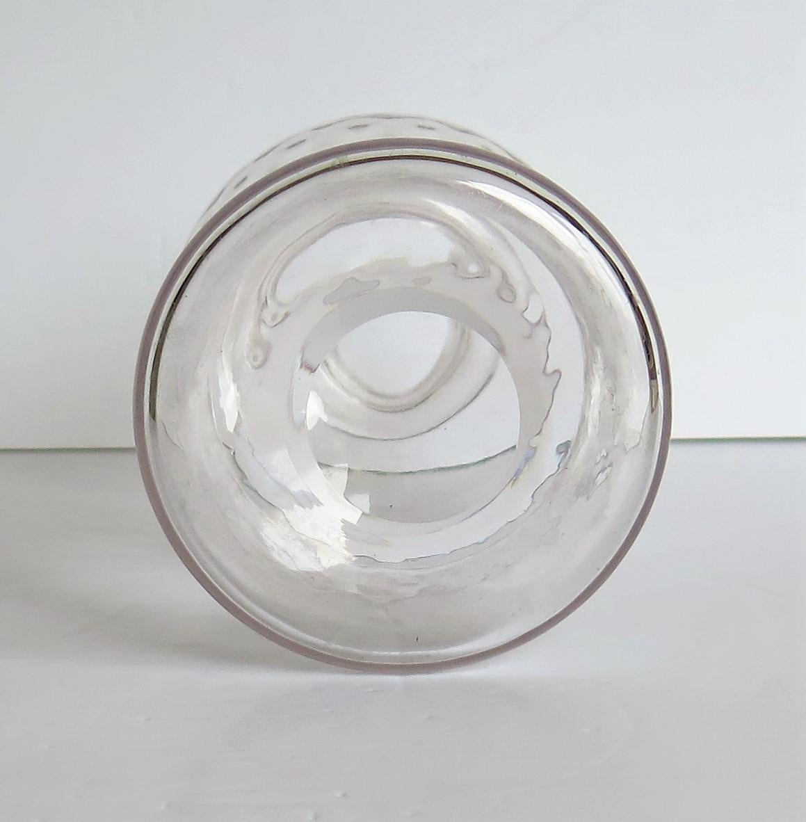 Carafe à décanter édouardienne en verre soufflé, moulée en creux avec bouchon en forme de champignon, vers 1900 en vente 5