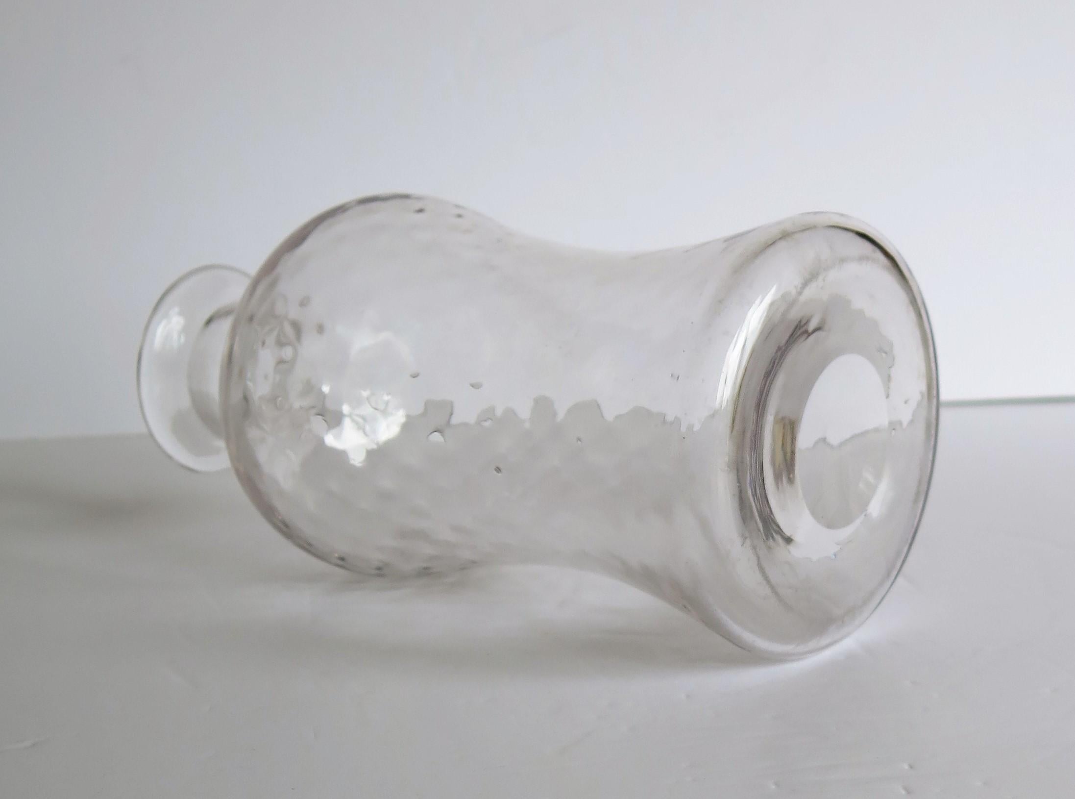 Edwardian Blown Glass Decanter Dimple Moulded with Mushroom Stopper, circa 1900 For Sale 6
