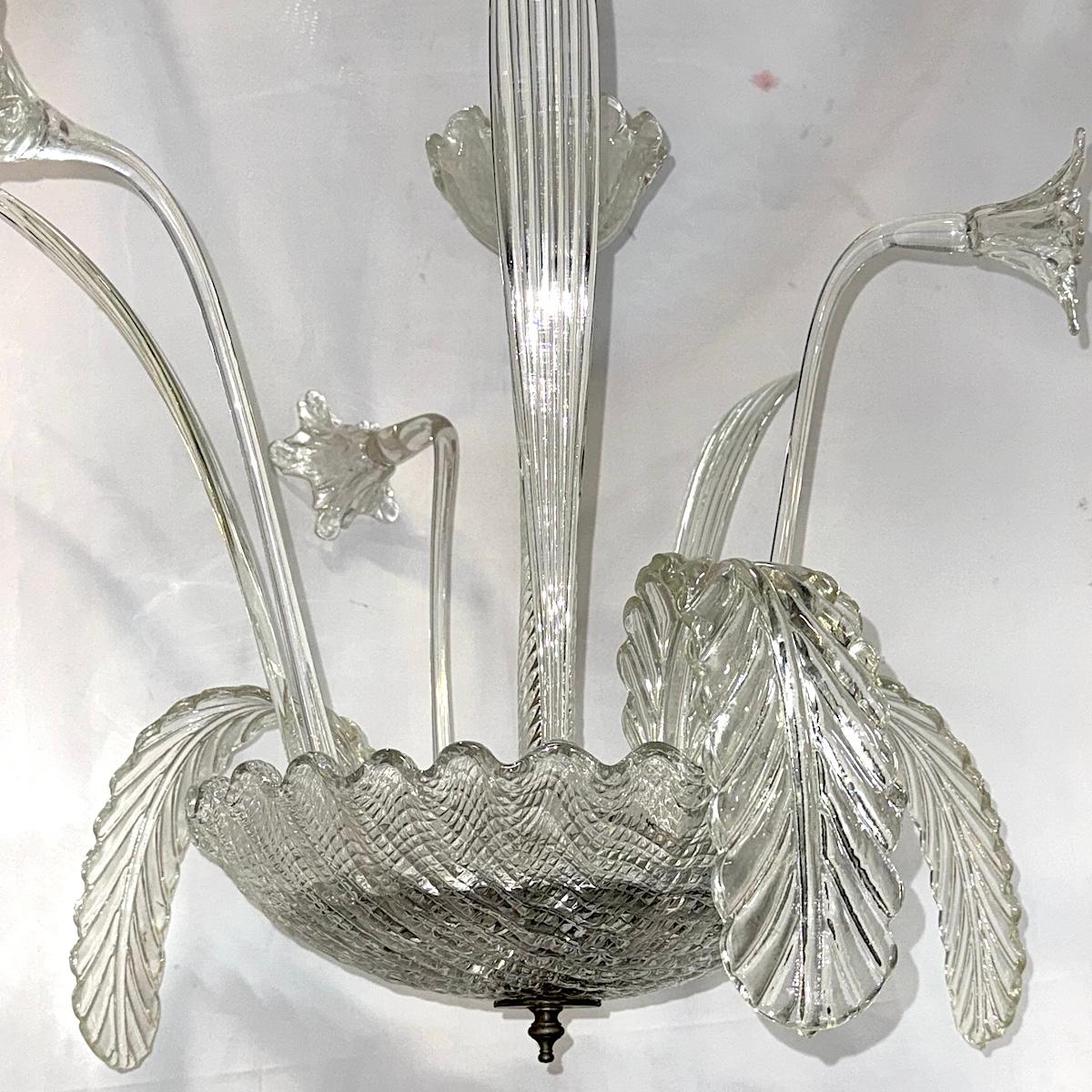 Geblasenes Glas Laub Kronleuchter (Italienisch) im Angebot