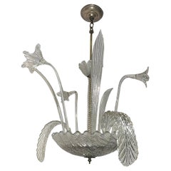 Blown Glass Foliage Chandelier