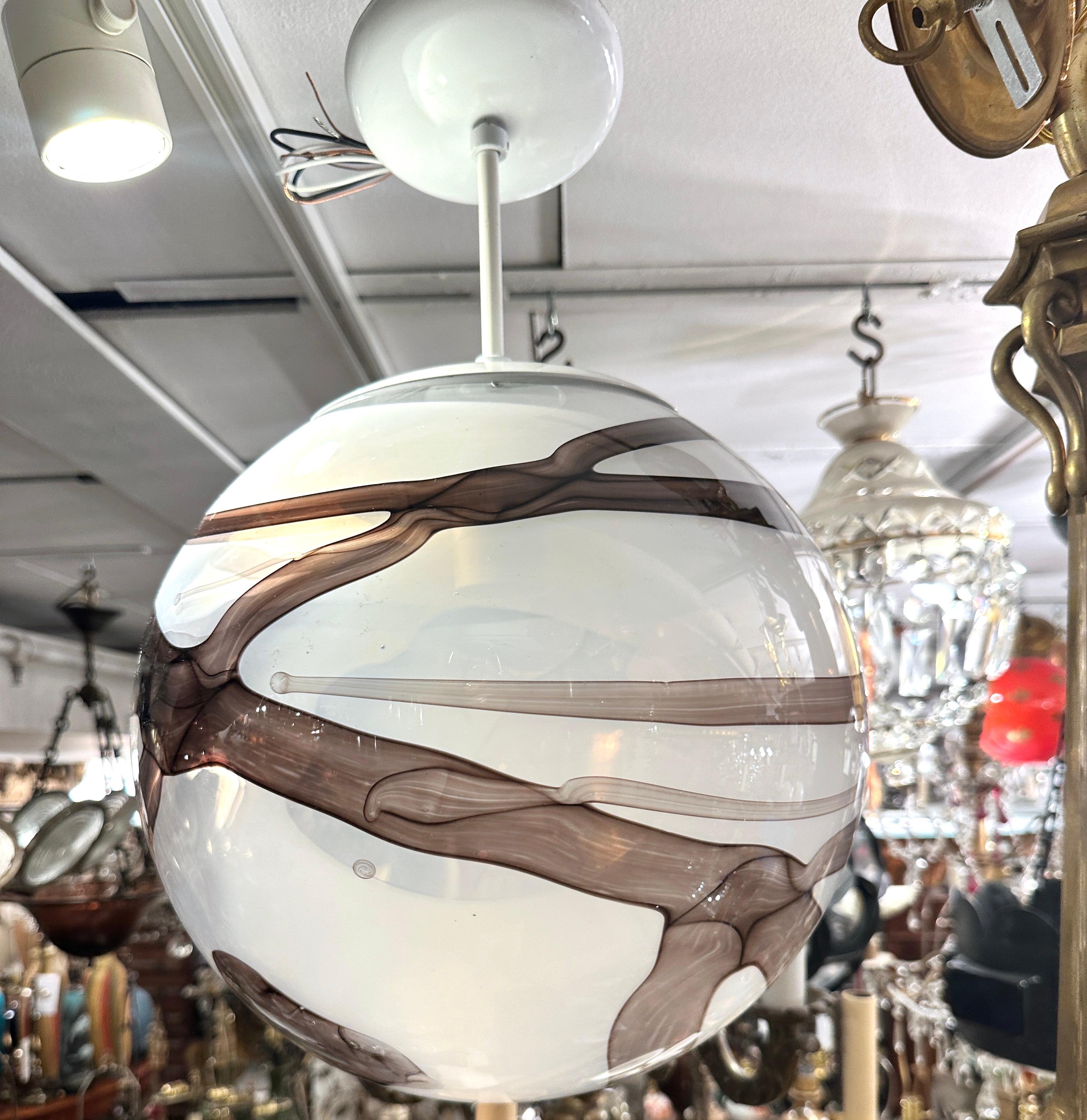 Blown Glass Globe Lantern In Good Condition For Sale In New York, NY