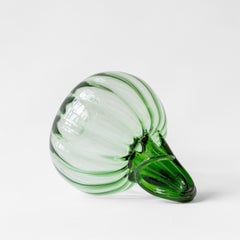 Blown Glass Green Decorative Pumpkin