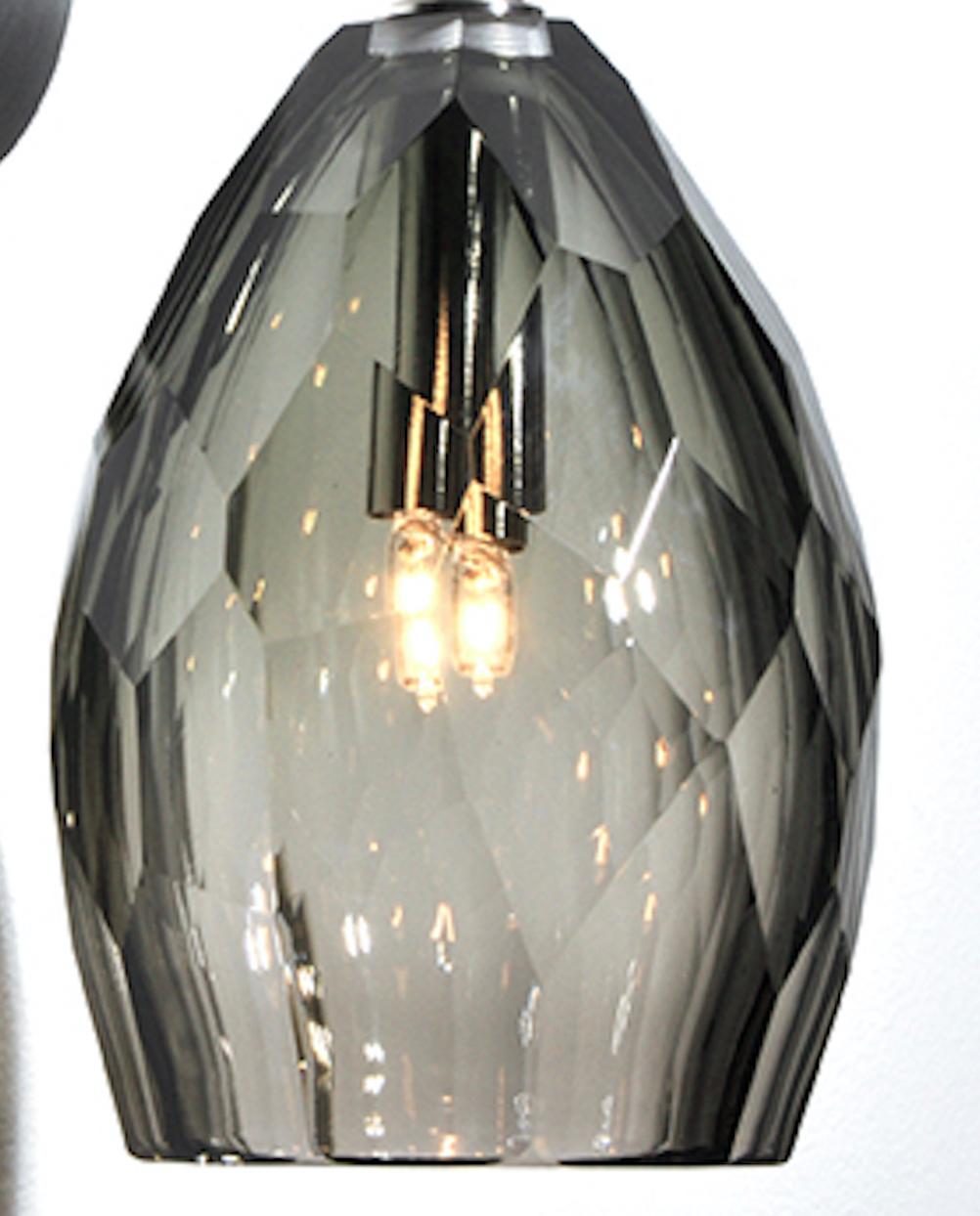 Modern Blown Glass Grey Facet Sconce by Studio Bel Vetro For Sale