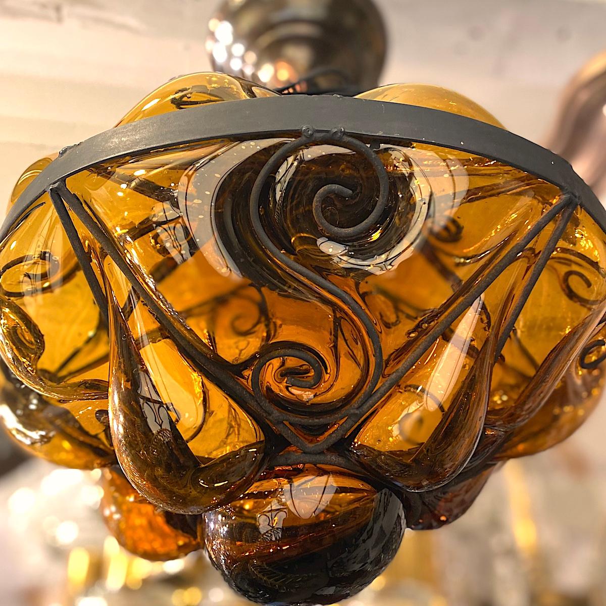 Italian Blown Glass Lantern For Sale