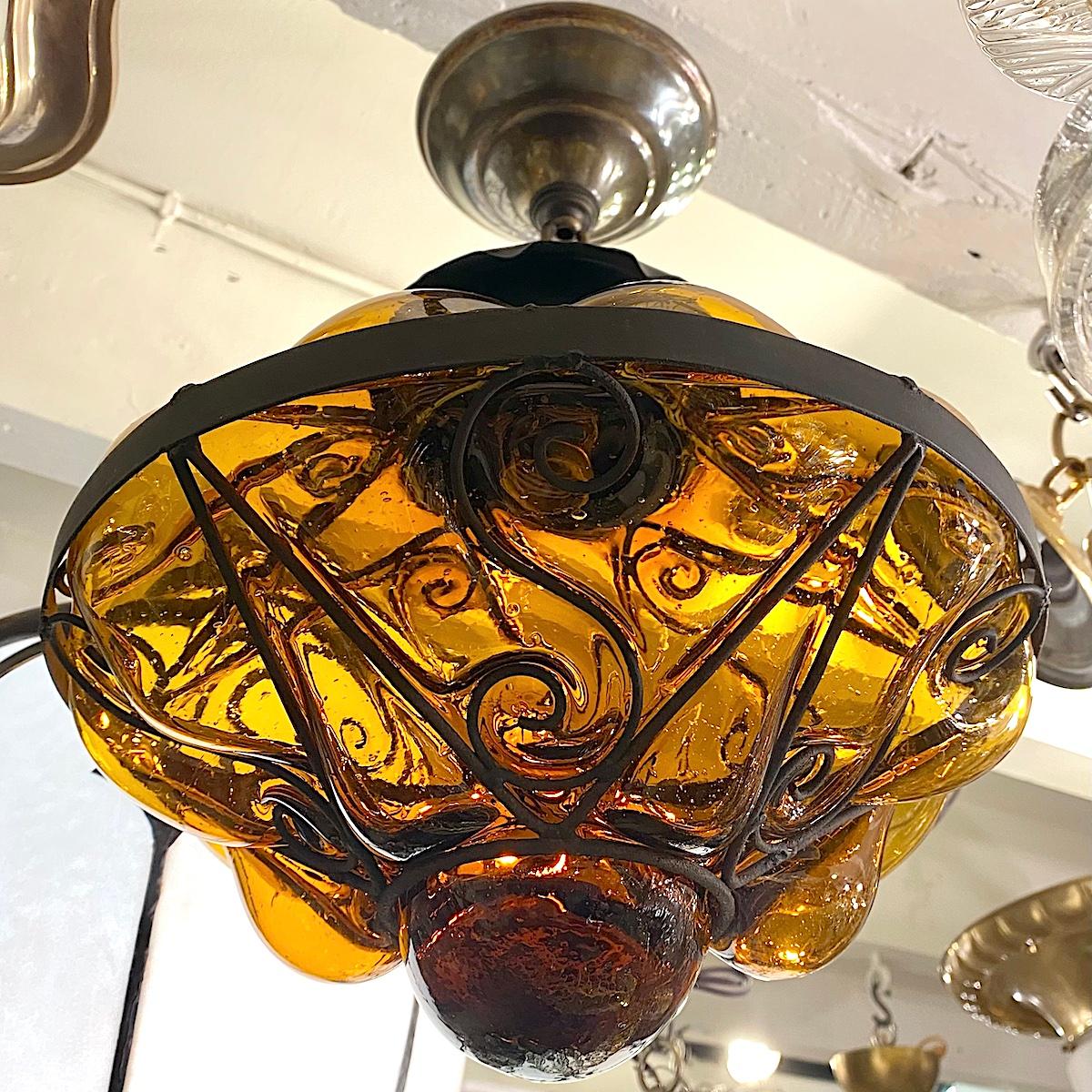 Mid-20th Century Blown Glass Lantern For Sale
