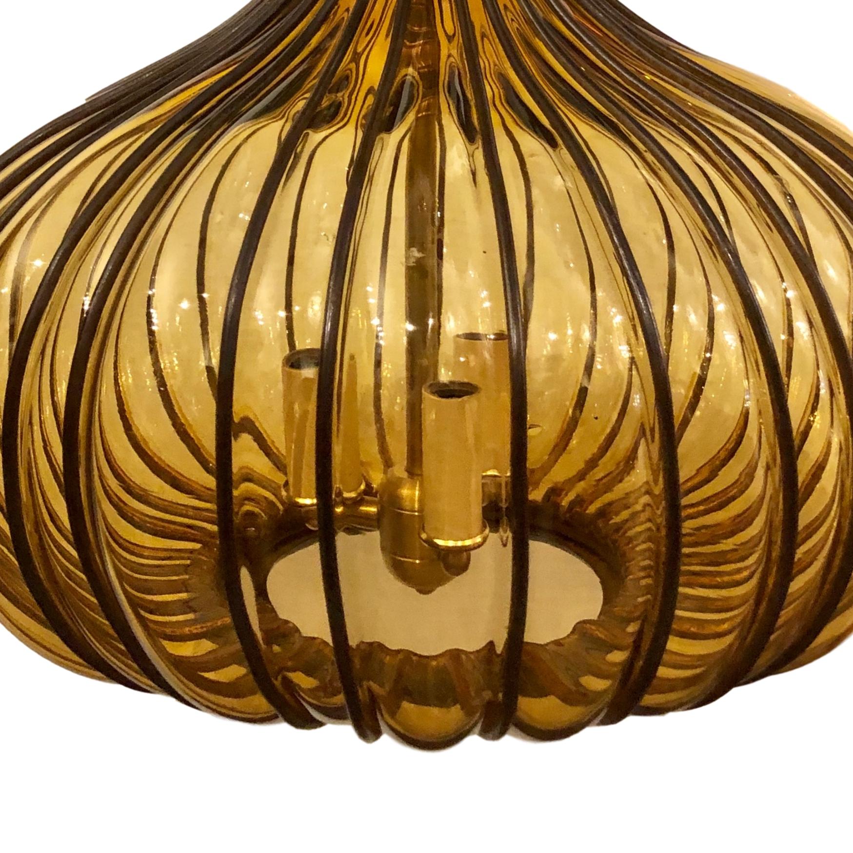 Blown Glass Midcentury Lantern In Good Condition In New York, NY