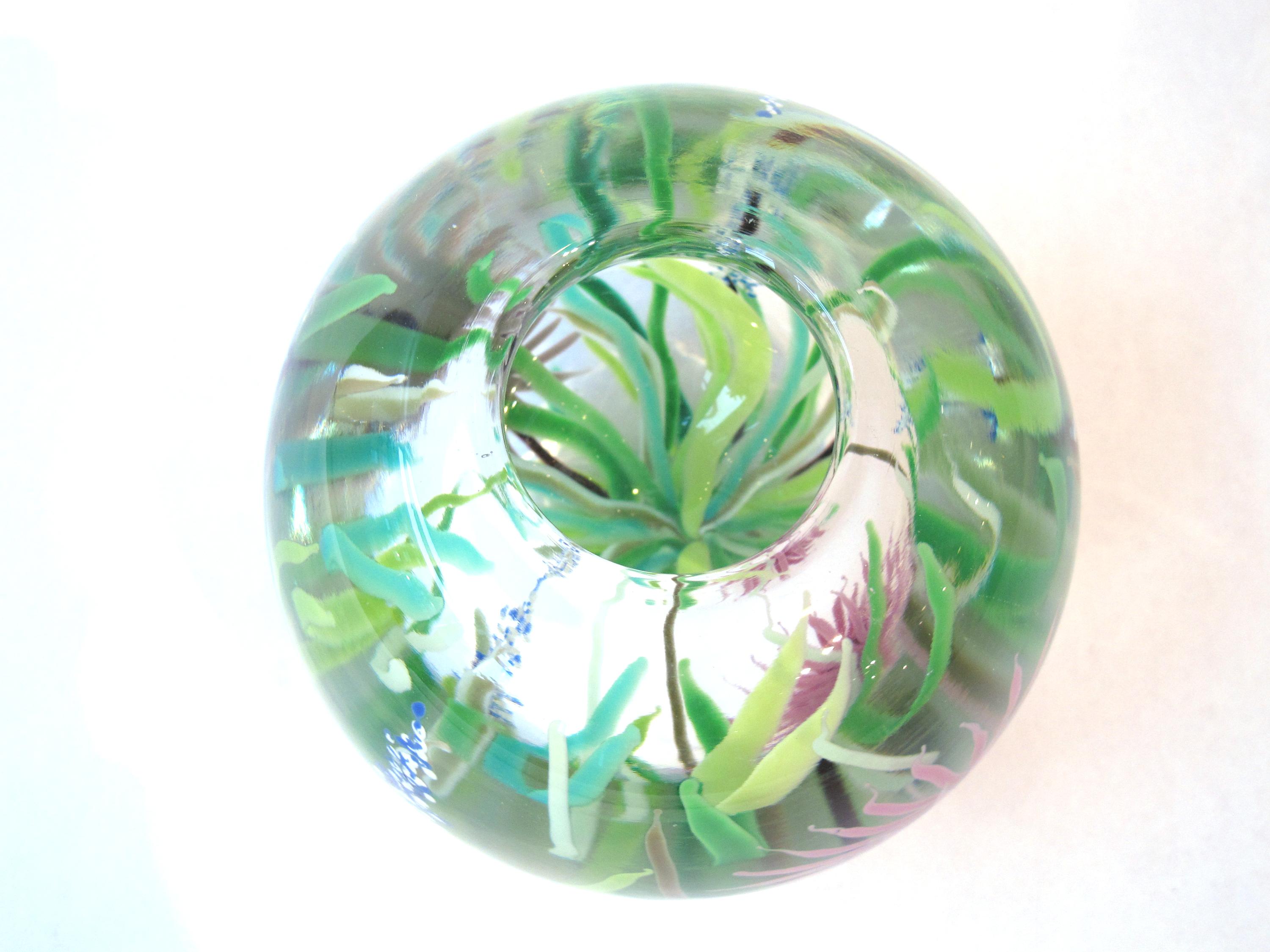 Blown Glass Paperweight Vase by David R. Huchthausen, 1980 For Sale 6