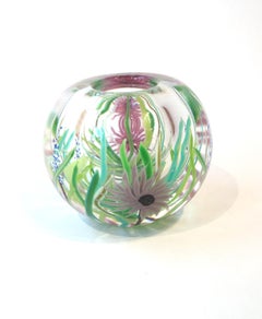 Blown Glass Paperweight Vase by David R. Huchthausen, 1980