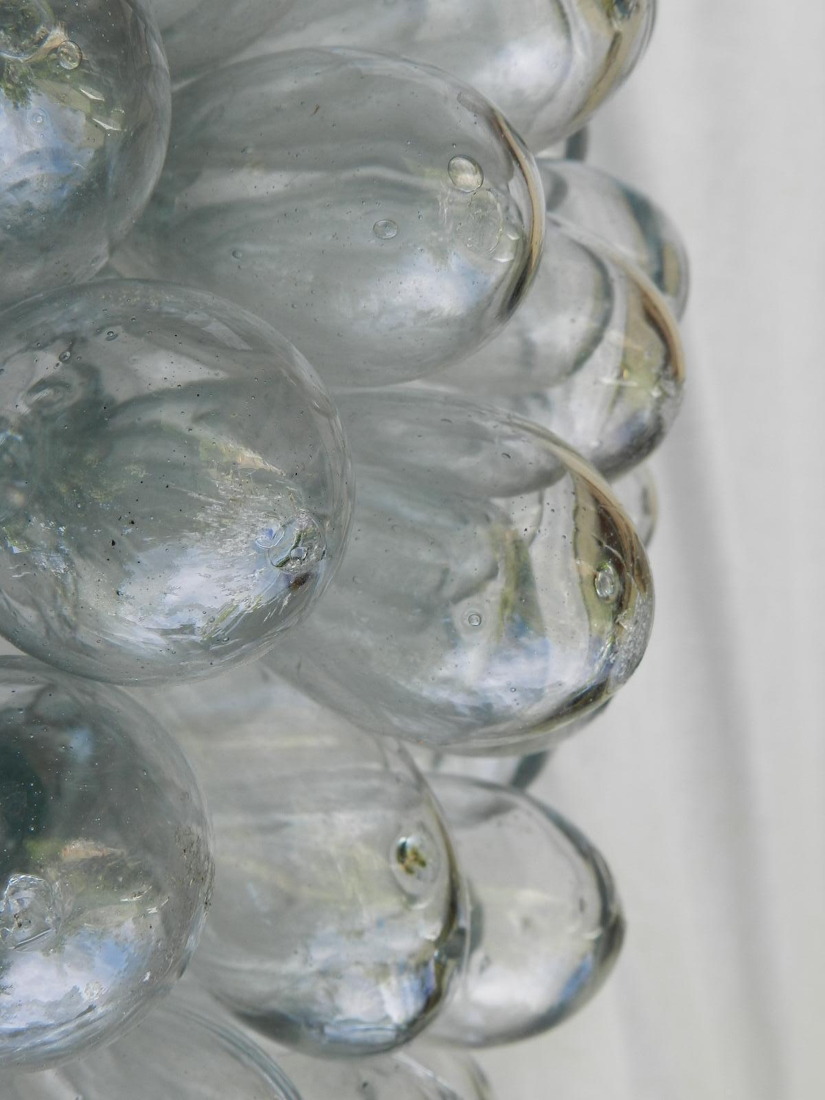 Européen Lampe pendante en verre soufflé Vintage Midcentury Verre soufflé à la main Bubble Glass