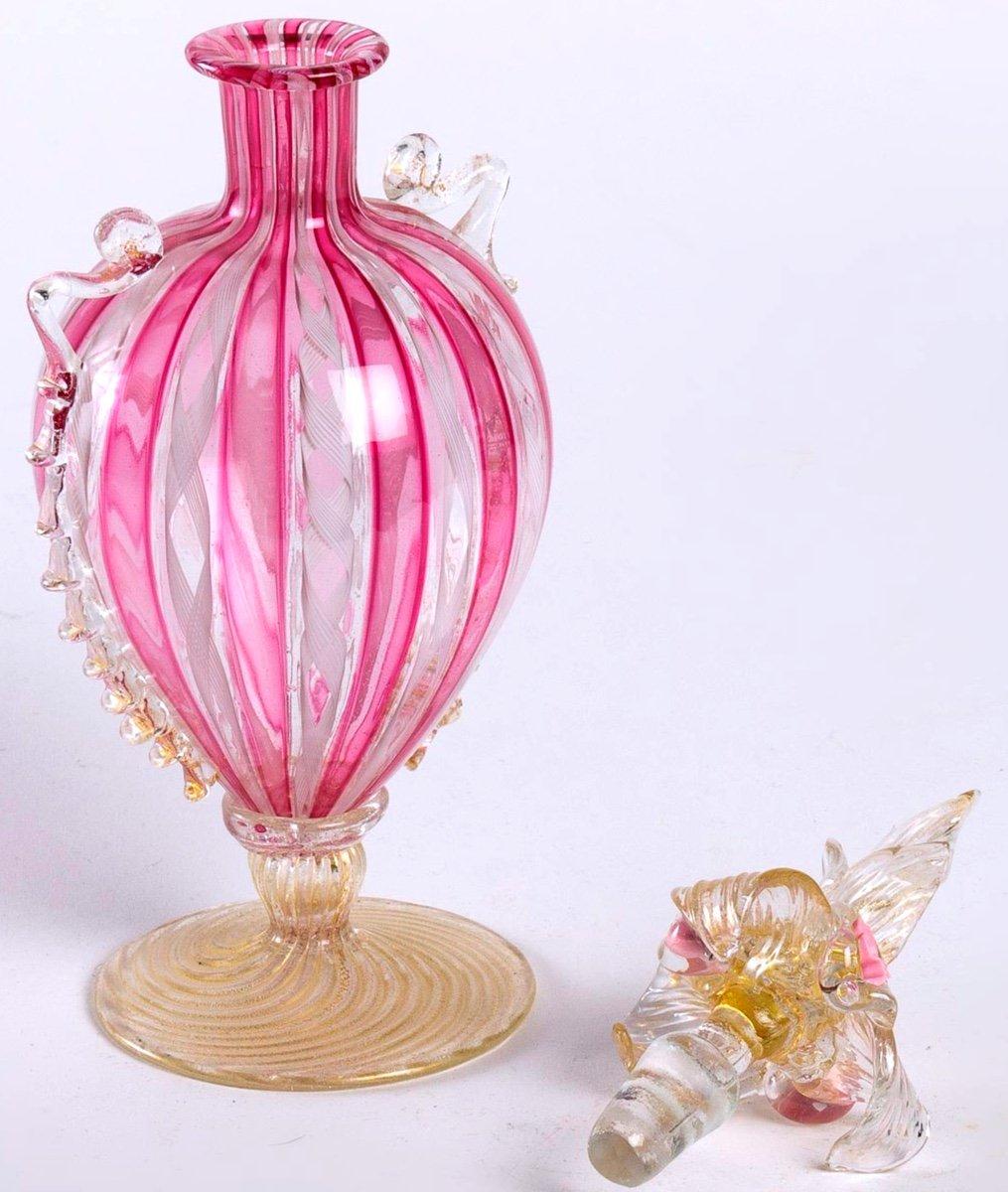 Early 20th Century Blown Glass Perfume Bottle, Murano