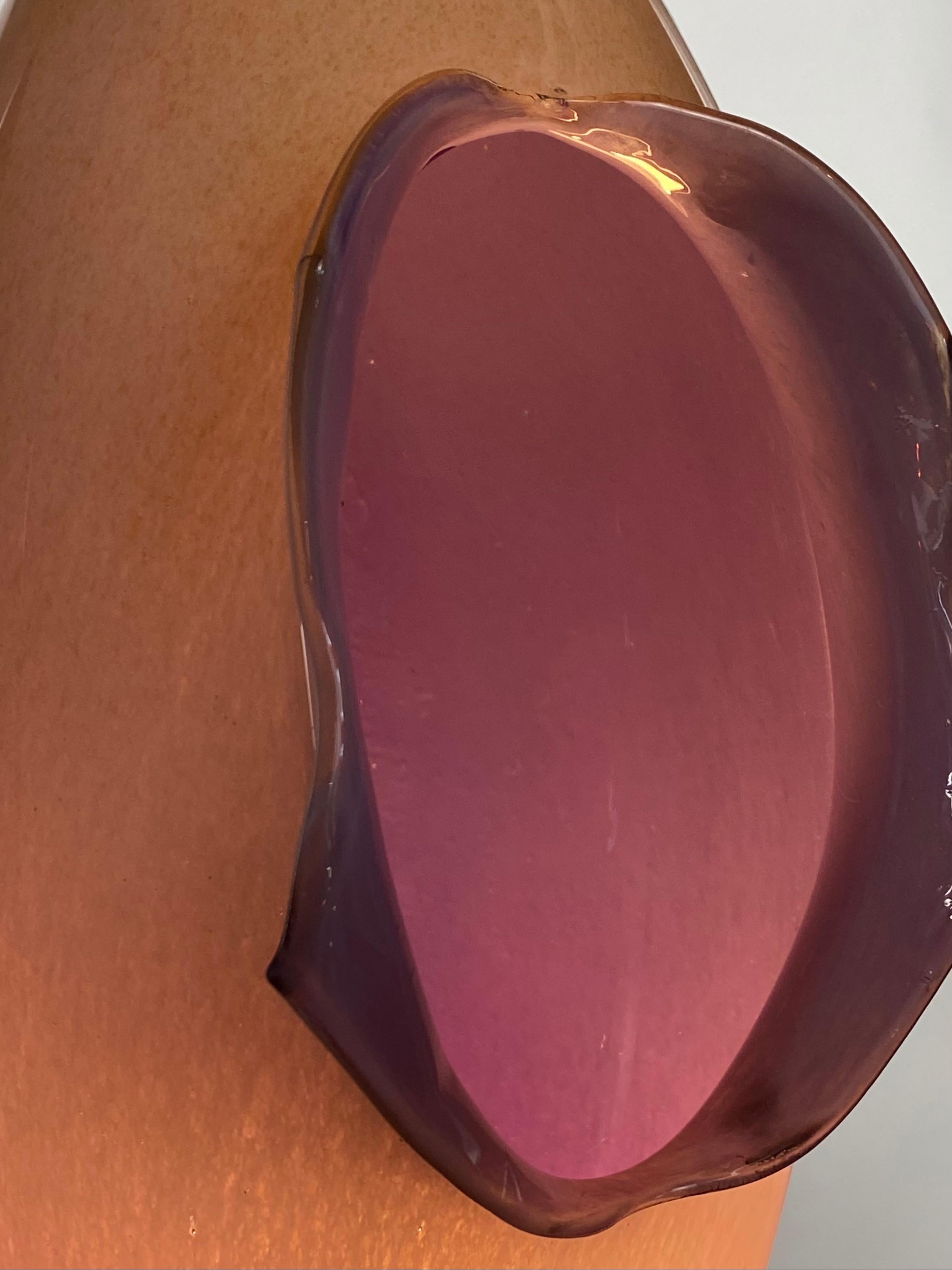 Lampe à suspension en verre soufflé rose et orange, XXIe siècle, Mattia Biagi en vente 2