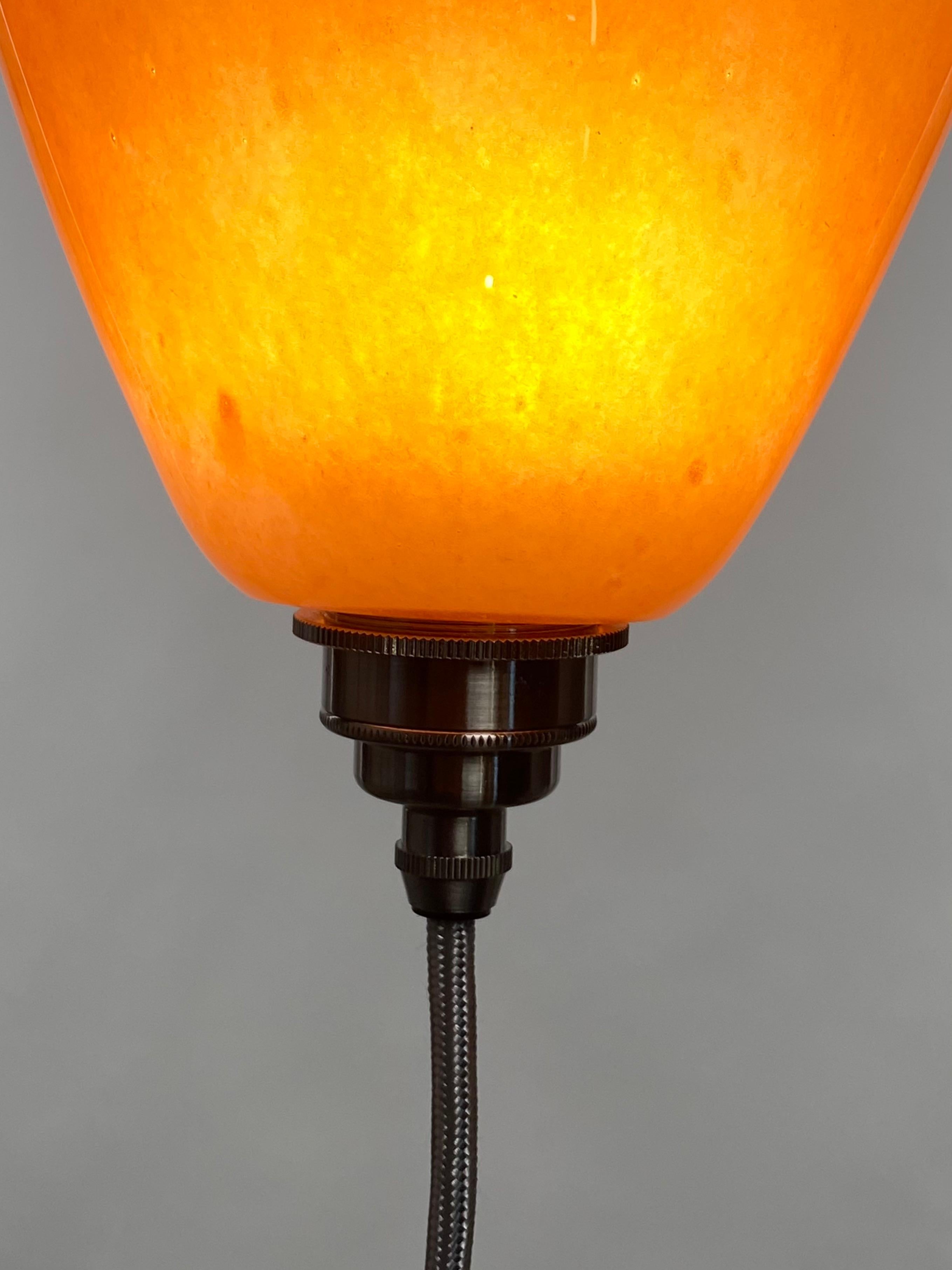 Blown Glass Pink and Orange Lamp Pendent Light, 21st Century by Mattia Biagi For Sale 2