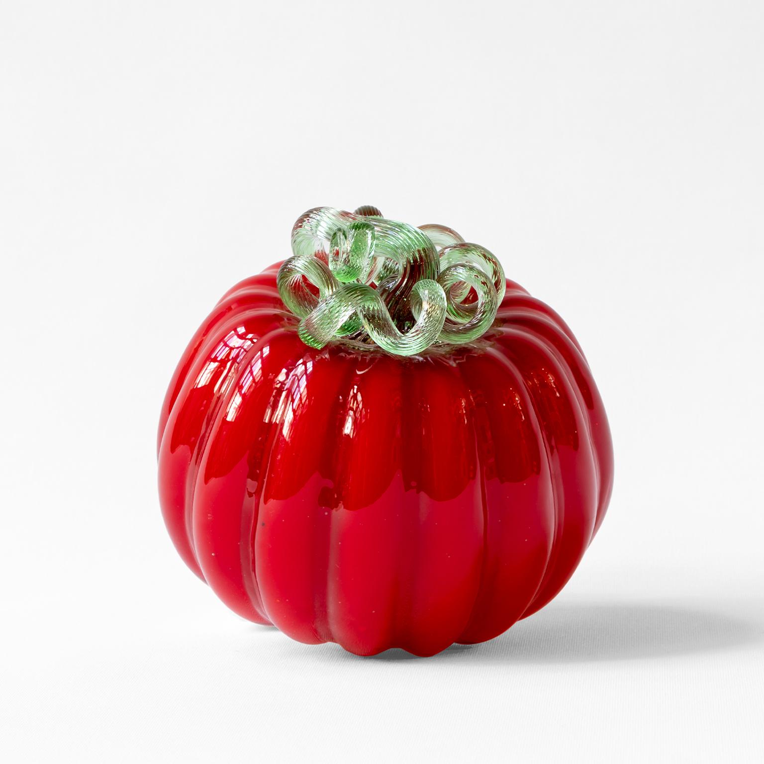 Persian Blown Glass Red Decorative Pumpkin 