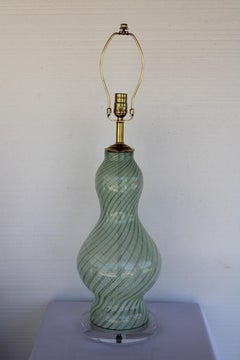 Tischlampe aus mundgeblasenem Glas von Seguso Murano