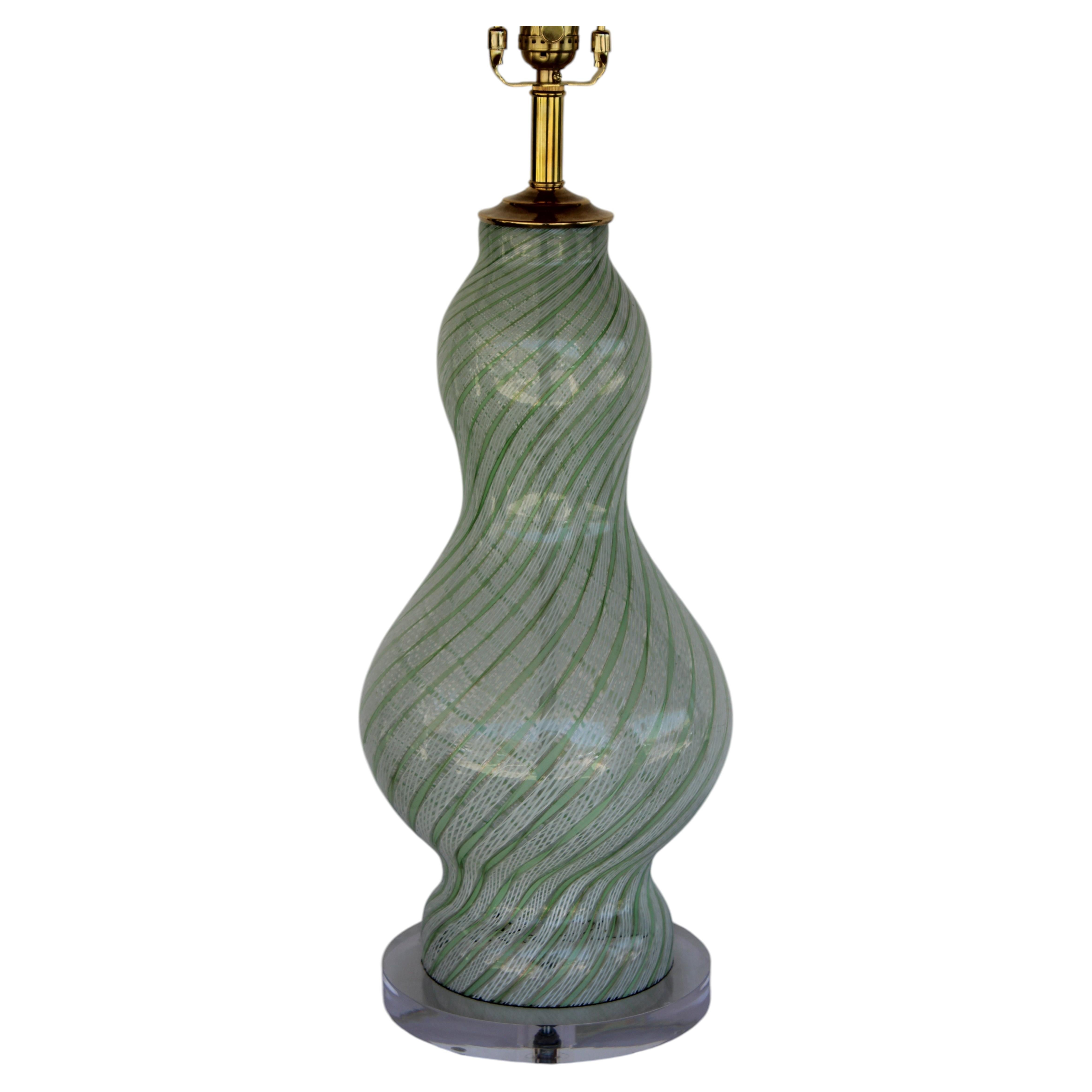 Blown Glass Seguso Murano Table Lamp