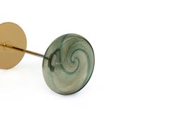 Glass Side Table, Titanium Plated Base, Lollipop